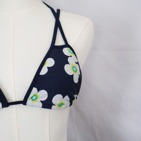 Aerie Navy and White Daisy Strappy Triangle Bikini L/XL - Picture 10 of 10